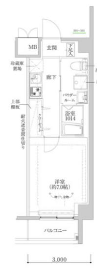 RELUXIA武蔵中原II(1K/5階)の間取り写真