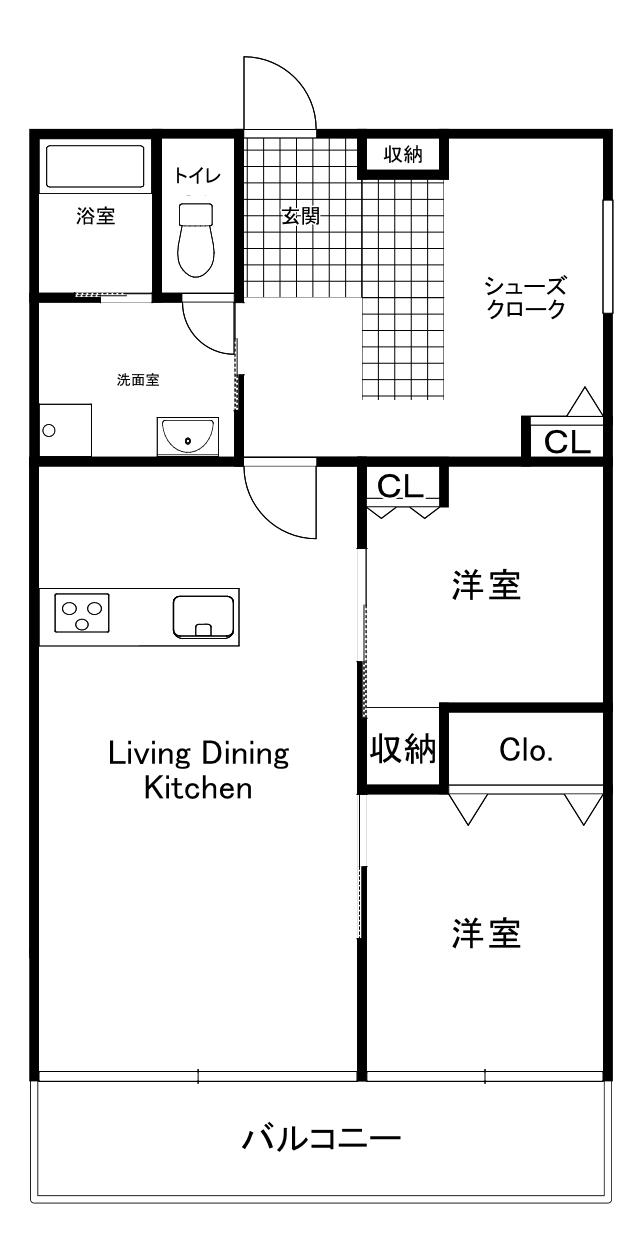サンモリッツ小倉南(2SDK/6階)の間取り写真