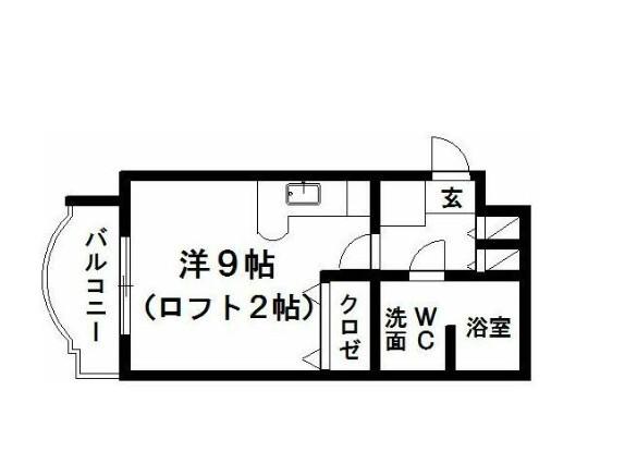 パラドール西伊場(ワンルーム/2階)の間取り写真