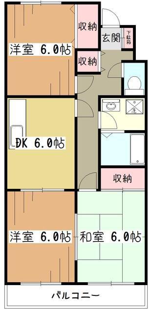 リヴァージュ静(3DK/2階)の間取り写真