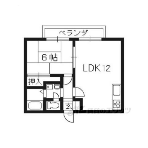 リヴィエール槇ノ内(1LDK/2階)の間取り写真