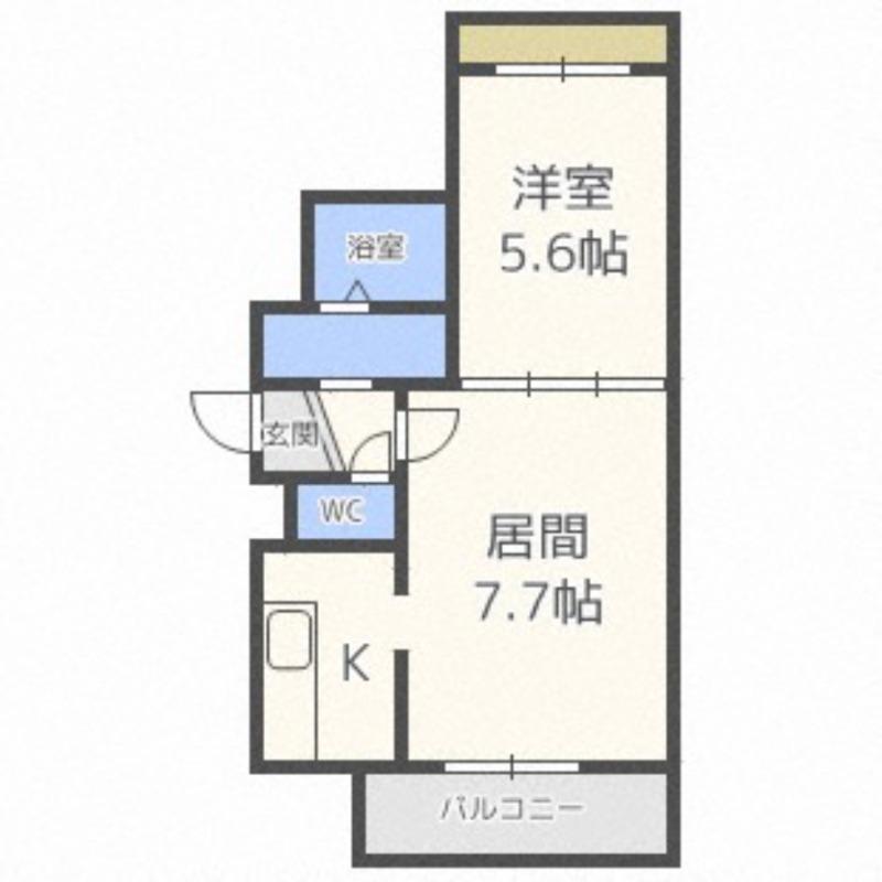 グランデ・カーマ28(1LDK/4階)の間取り写真