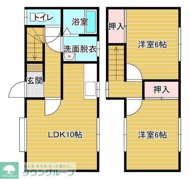 スクエアパークアパートメントI(2LDK/1階)の間取り写真