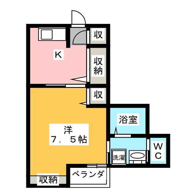 MAISONDE ASAHI(1K/1階)の間取り写真