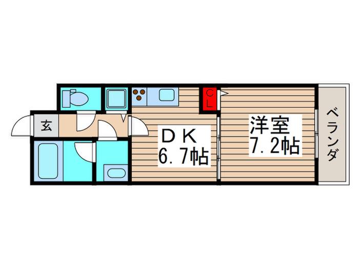 ISIIビル(1DK/7階)の間取り写真