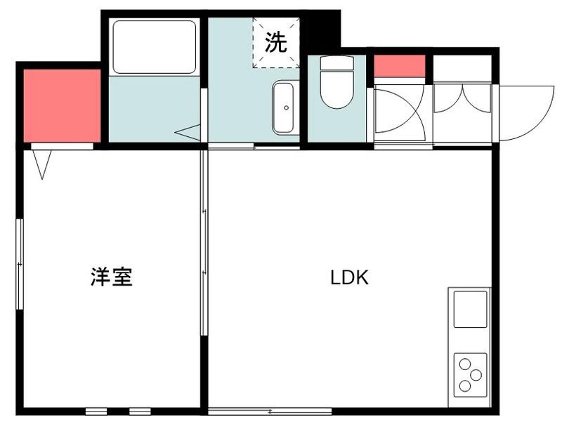 星と青空のクーレ(1LDK/2階)の間取り写真
