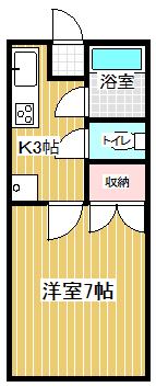 サンハイツアカシヤ(1K/1階)の間取り写真