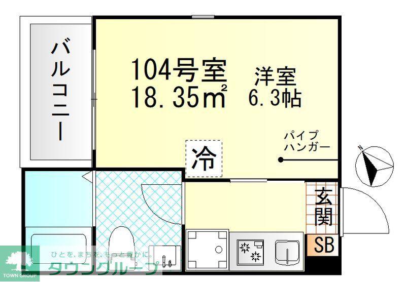 VALLE FELIZ雑色(1K/1階)の間取り写真