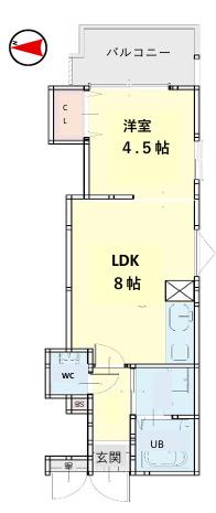 PRIVATE RESIDENCE 山科御陵(1LDK/2階)の間取り写真
