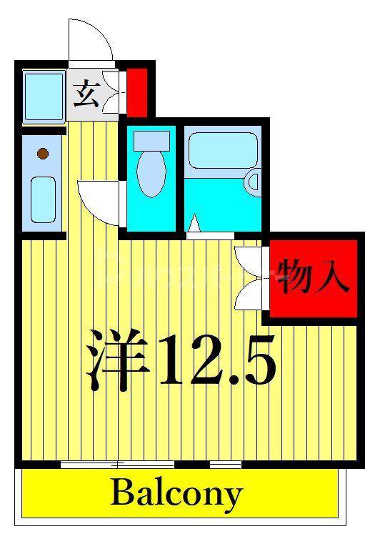 パレドール柴又(ワンルーム/3階)の間取り写真