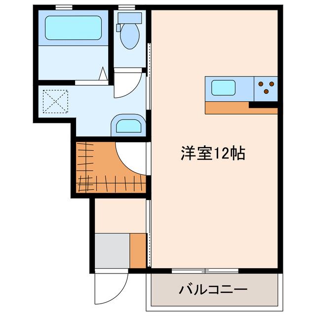 エイブルメゾン岡村町B棟(ワンルーム/1階)の間取り写真