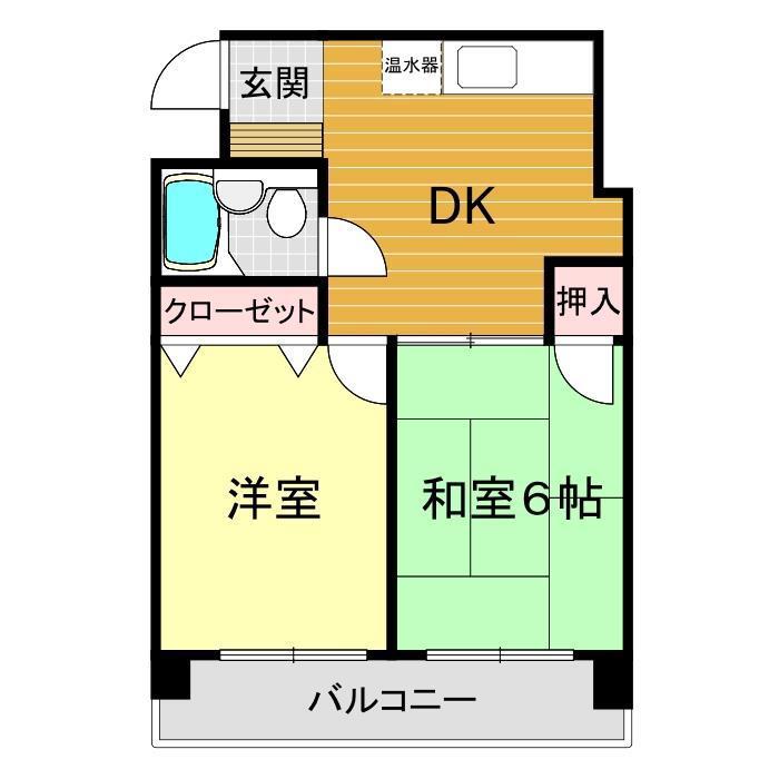 リーベンアルデバラン(2DK/6階)の間取り写真