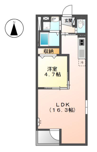 メルヴェール(1LDK/2階)の間取り写真