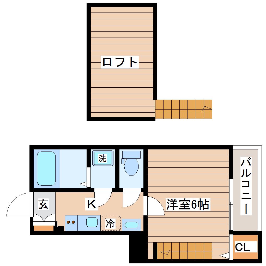 FRIEDEN (1K/2階)の間取り写真
