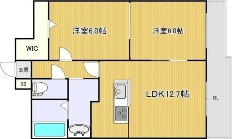 マ-ヴェラス20(2LDK/6階)の間取り写真