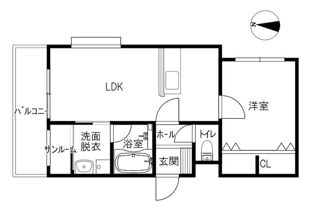 グランドジョラス(1LDK/2階)の間取り写真