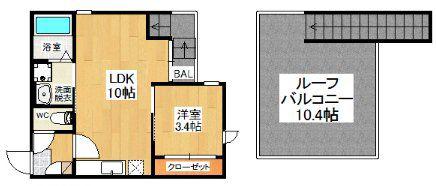 GRANDTIC K1(1LDK/2階)の間取り写真
