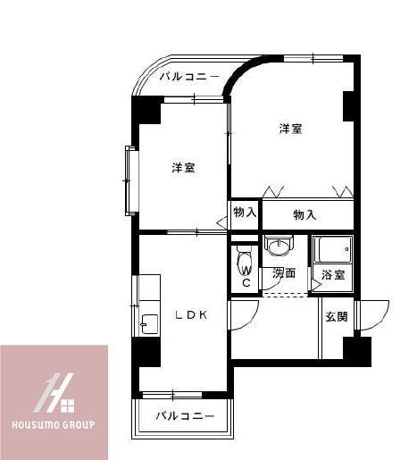 MAX恵比須(2LDK/6階)の間取り写真