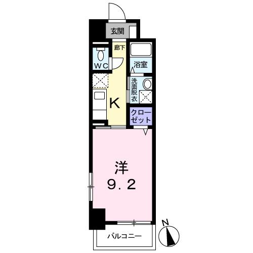 ケヤキグランデ(1K/4階)の間取り写真