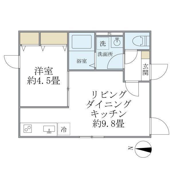 カレラコート大山(1LDK/2階)の間取り写真