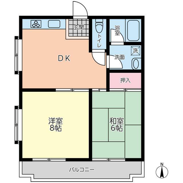 成安中央マンション(2DK/3階)の間取り写真