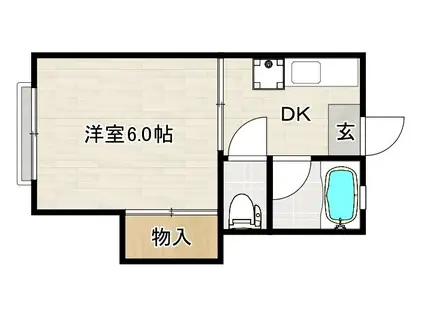 大塚企画ビル(1DK/2階)の間取り写真