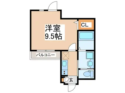 プリマルーチェ(1K/2階)の間取り写真