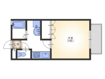 イーグルハイツ(1K/2階)の間取り写真
