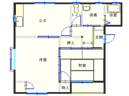 メゾン トレヴィ(2DK/1階)の間取り写真