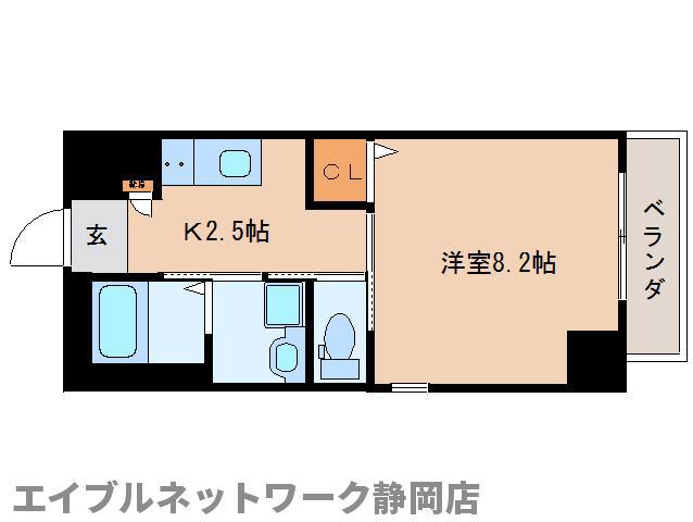 アストレア本通(1K/8階)の間取り写真