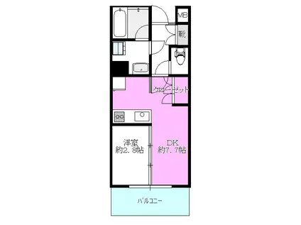 リベラ―ジュ目黒洗足(1DK/2階)の間取り写真
