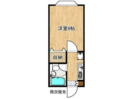 コーポアップルハウス(1K/2階)の間取り写真