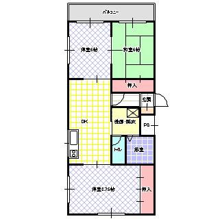 リバーサイド仁和寺(3LDK/4階)の間取り写真