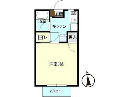 ペアコート A(1K/1階)の間取り写真