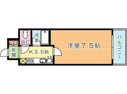 ヒロビルディング(1K/3階)の間取り写真