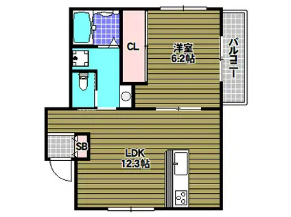 ヴィアベルデ・アネックス(1LDK/1階)の間取り写真
