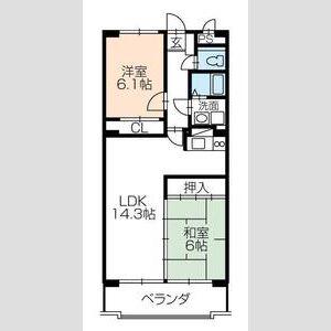 NH菰口(2LDK/3階)の間取り写真