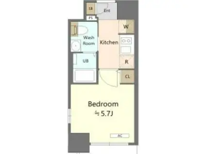 エスリード神戸ウエスト(1K/5階)の間取り写真