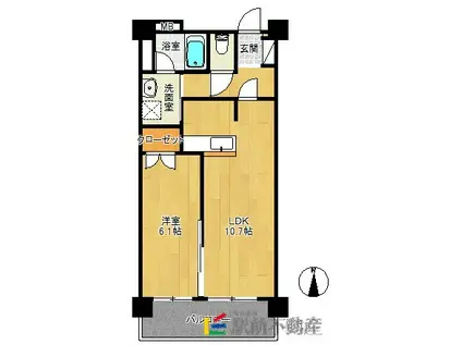 I・T・R(1LDK/5階)の間取り写真