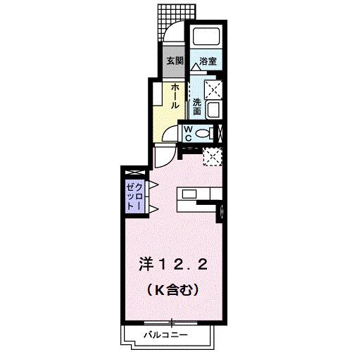 イーベルパーク(ワンルーム/1階)の間取り写真
