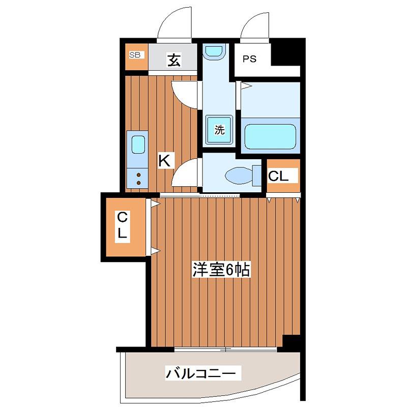 マロット天神橋(1K/6階)の間取り写真
