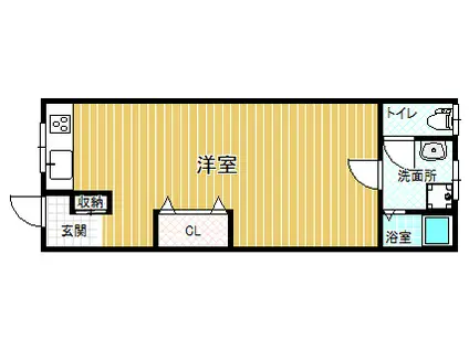 ヒンメルハイム(ワンルーム/2階)の間取り写真