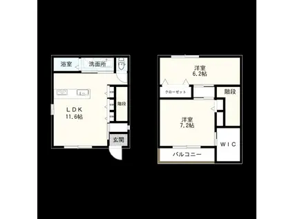 シャーメゾン谷地川II(2LDK/1階)の間取り写真