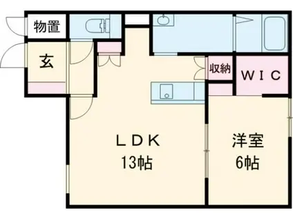 シャンドゥフルール(1LDK/1階)の間取り写真