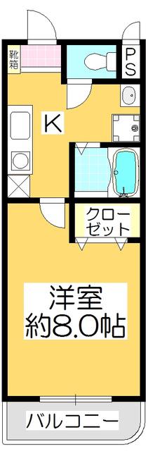 コスタベルデ恵比須(1K/2階)の間取り写真
