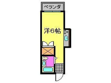 プレアール岩国駅東(ワンルーム/3階)の間取り写真