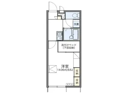 レオパレス魚住南(1K/1階)の間取り写真