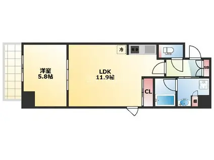 RESIDENCE TRESOR DIEUレジデンストレゾールデュー(1LDK/7階)の間取り写真