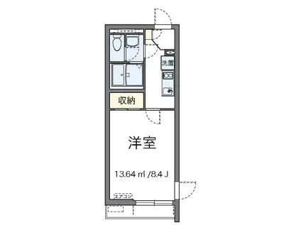 西調布マンション(1K/2階)の間取り写真