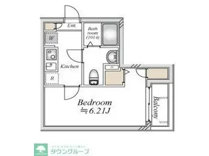 北坂戸ヒルズ(1K/2階)の間取り写真